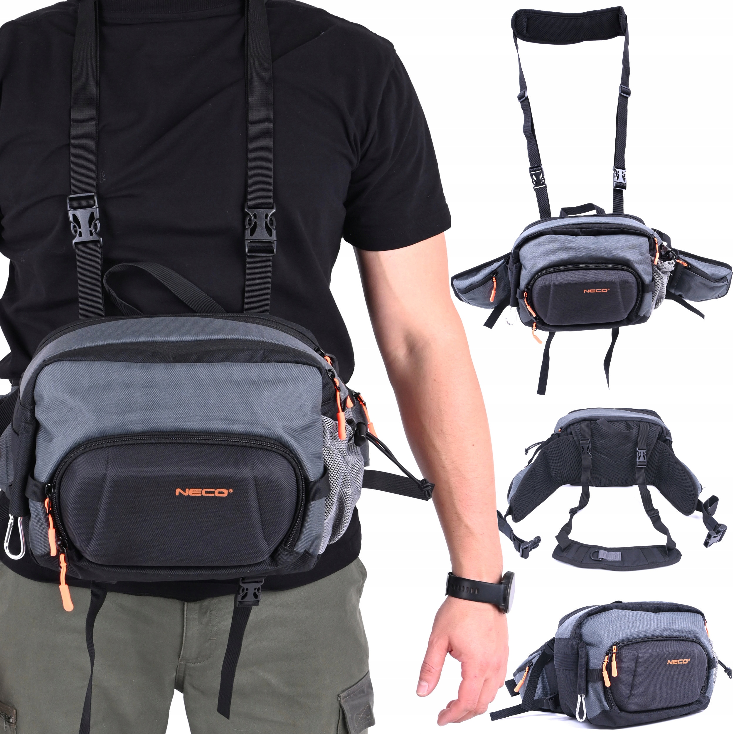 Torba Wędkarska Spinningowa Wytrzymała Pojemna 28×22×12 cm 7,5l