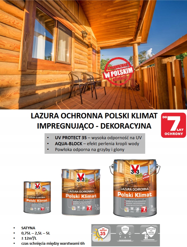 V33 LAZURA OCHRONNA 7 LAT 5l palisander Marka V33