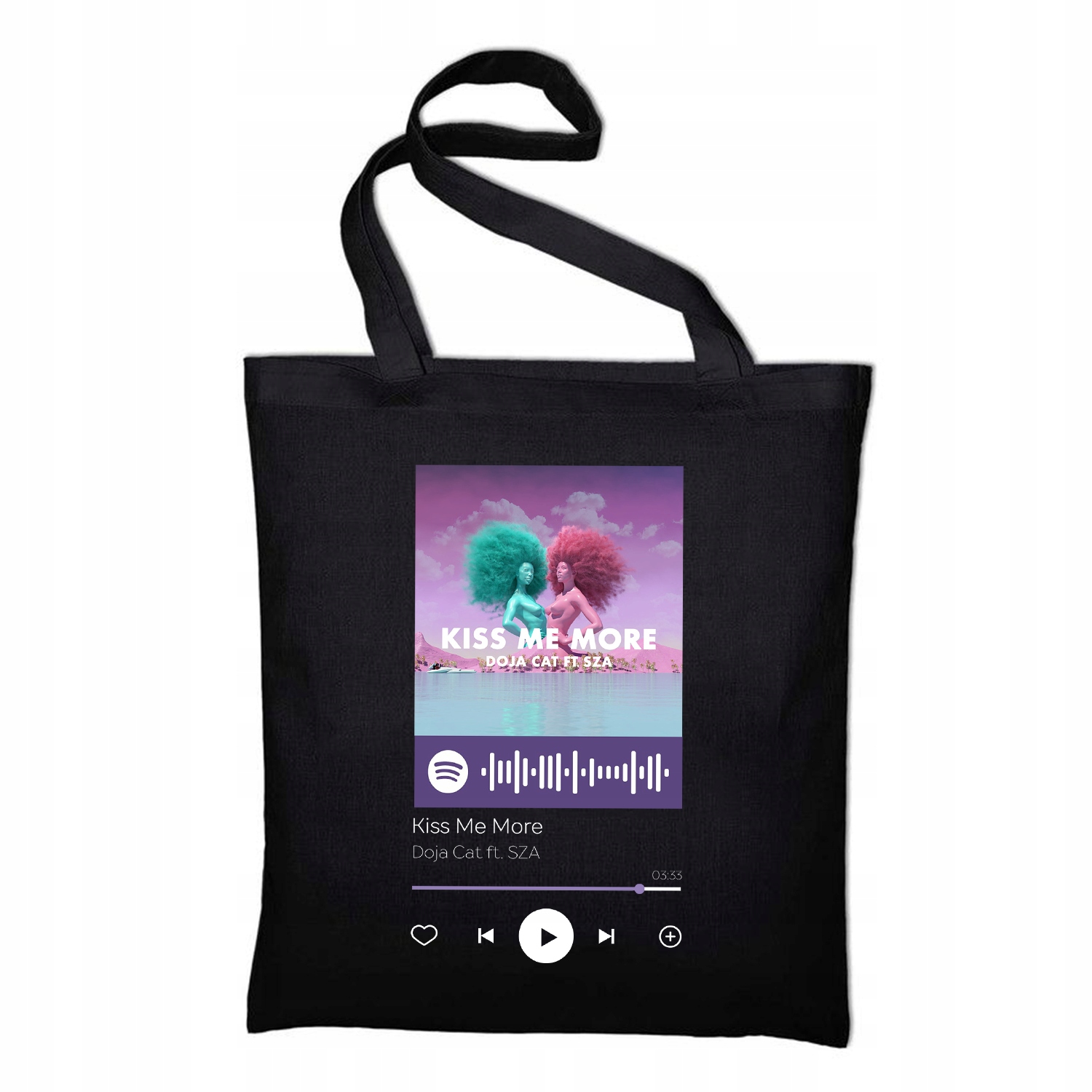

Torba Czarna Eco Doja Cat wzór Qr Spotify 06