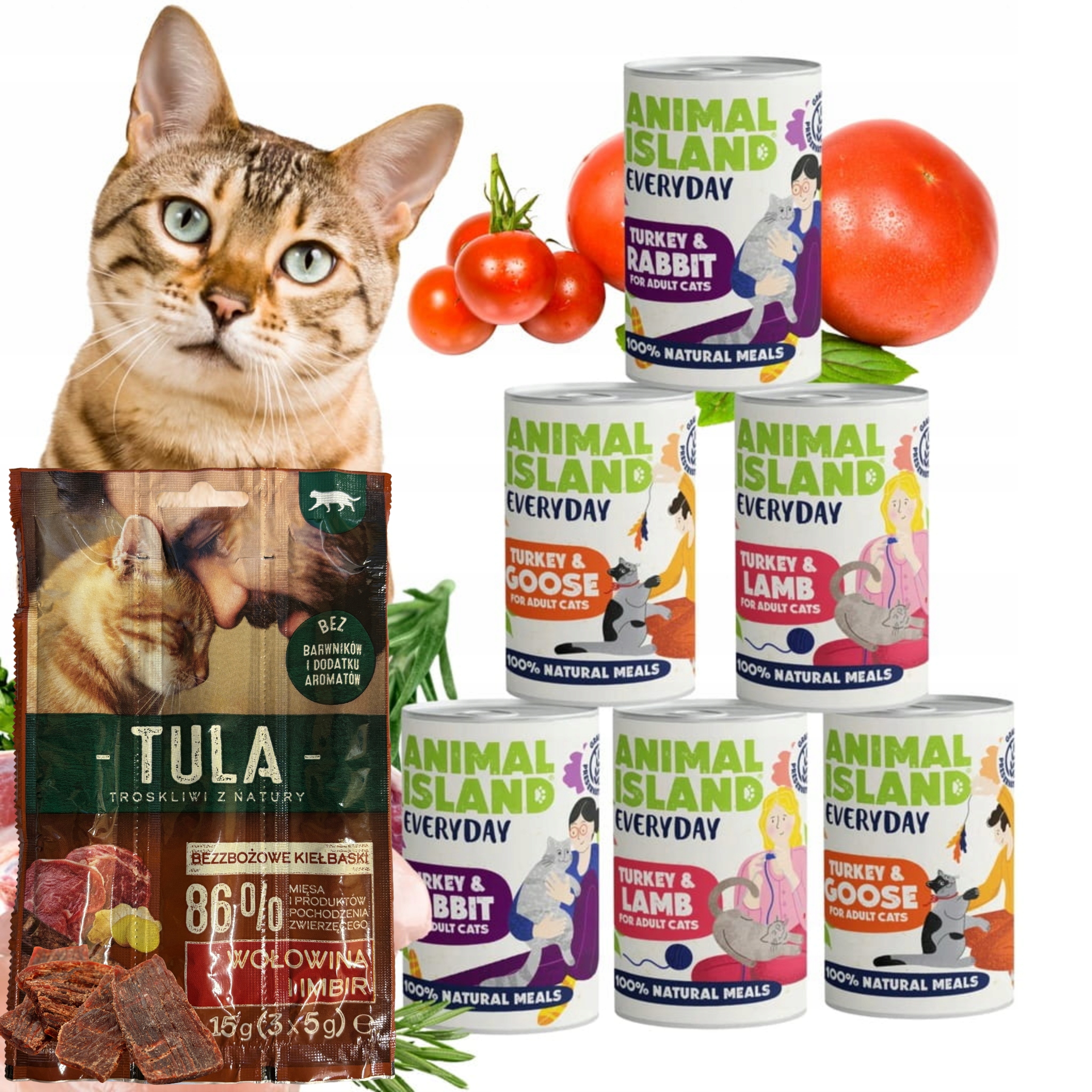 Levně Krmivo pro kočky bez obilovin Animal Island MIX Everyday 400 g x 12 pamlsek