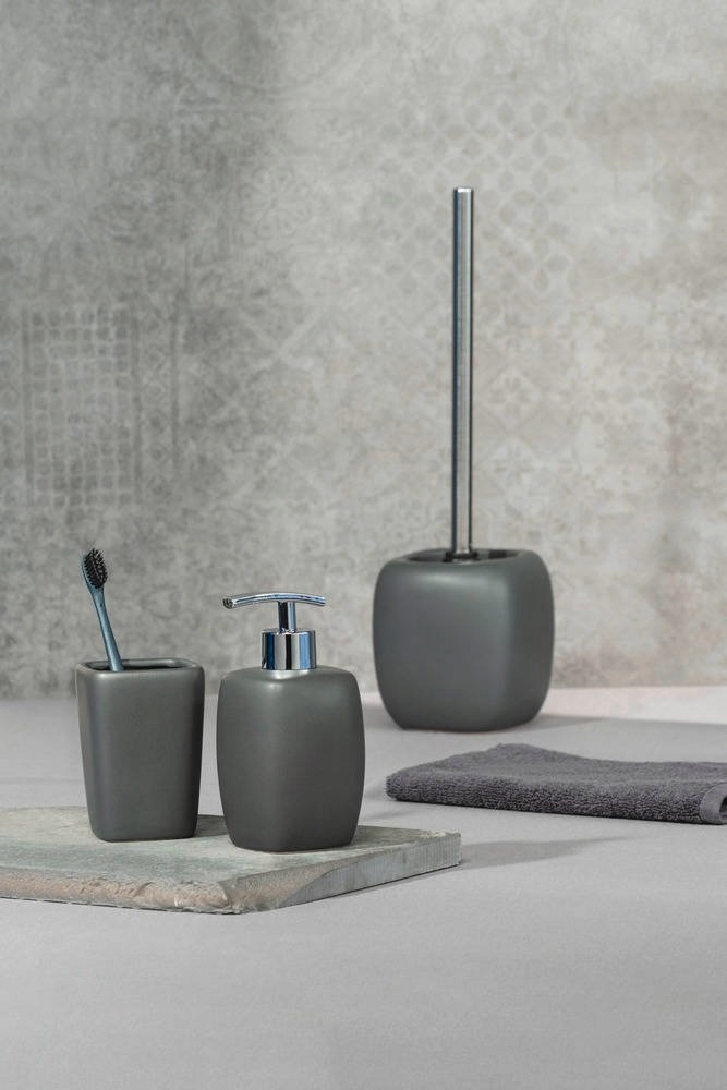 WENKO FARO - Kubek na szczoteczki do zębów ciemny szary Wysokość maksymalna 8 cm