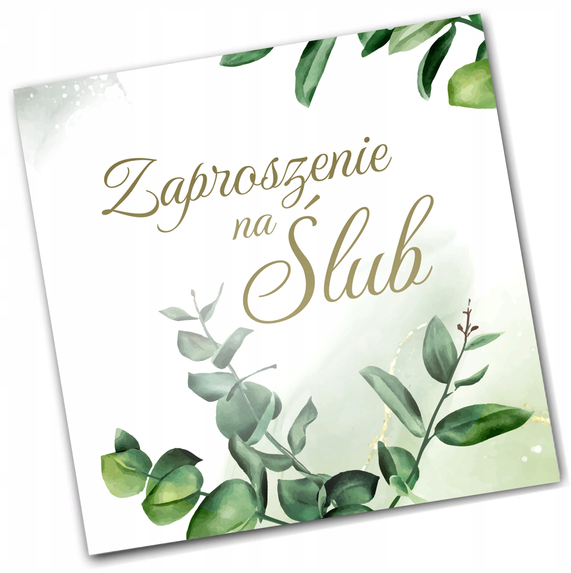 Zaproszenia ślubne gotowe FOLIA MAT + koperta w3