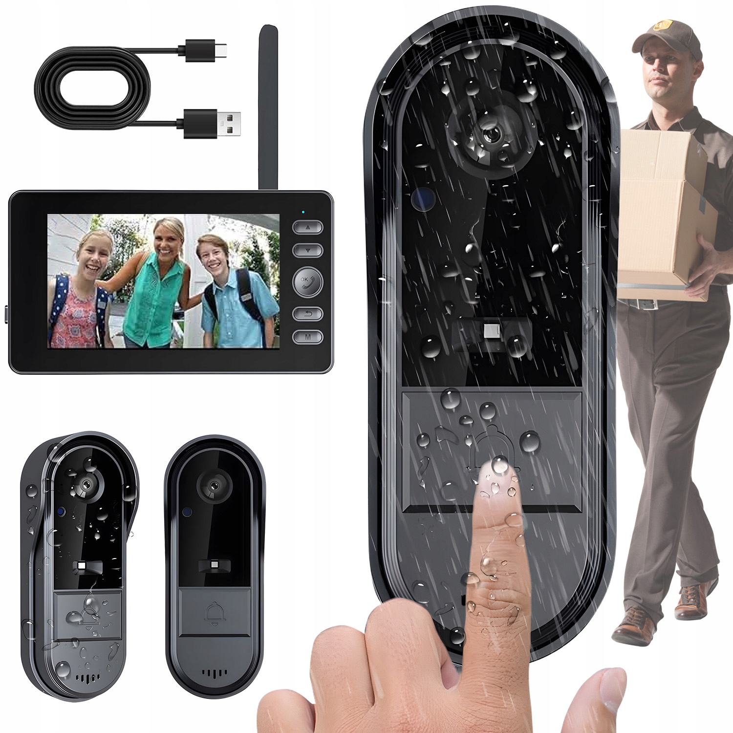 Bezdrátový Systém Videozvonku, Úhel Pohledu 170° Voděodolný