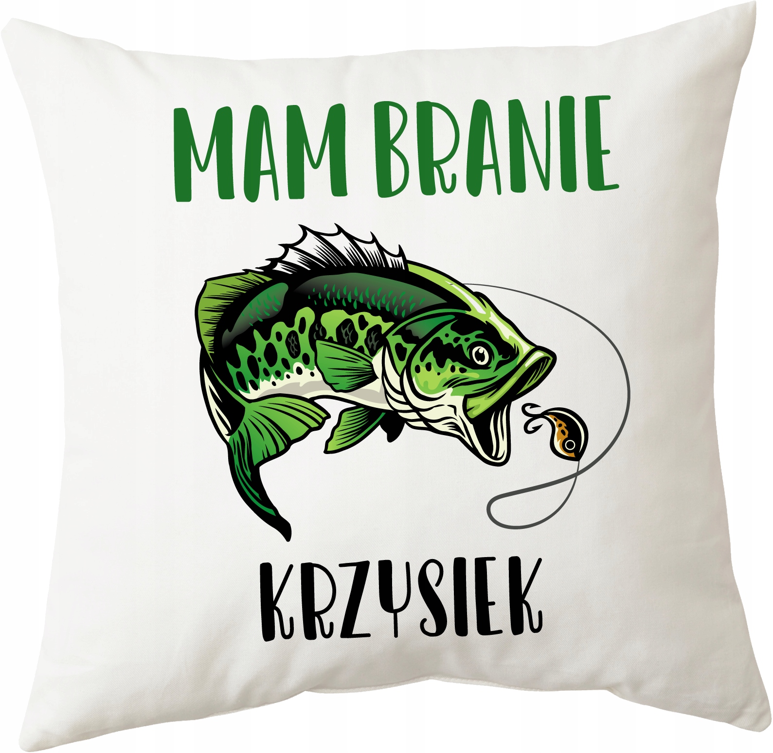 Poduszka + Kubek WĘDKARZA z imieniem Mam Branie Waga produktu z opakowaniem jednostkowym 0.4 kg