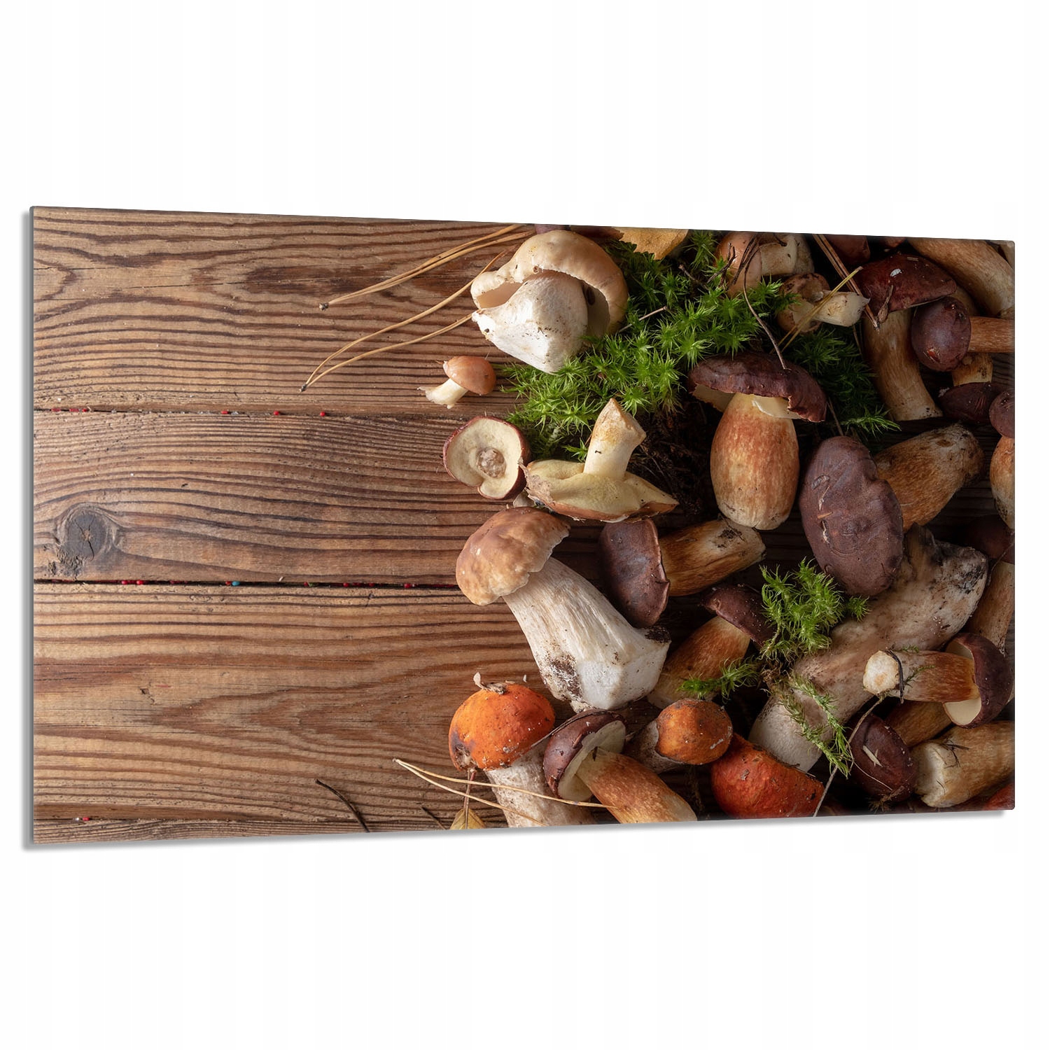 Skleněná ochranná deska na sporák 80x52 Houby Do Kuchyně