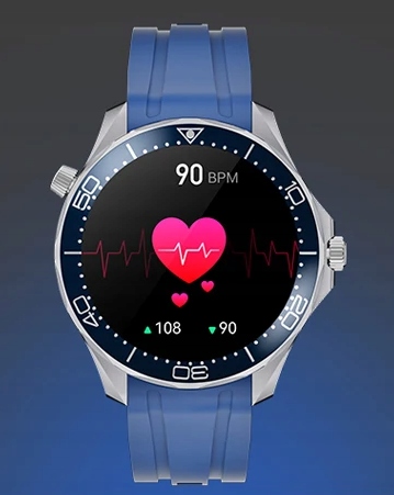 SMARTWATCH ZEGAREK MĘSKI POLSKIE MENU 2 PASKI Kolor srebrny