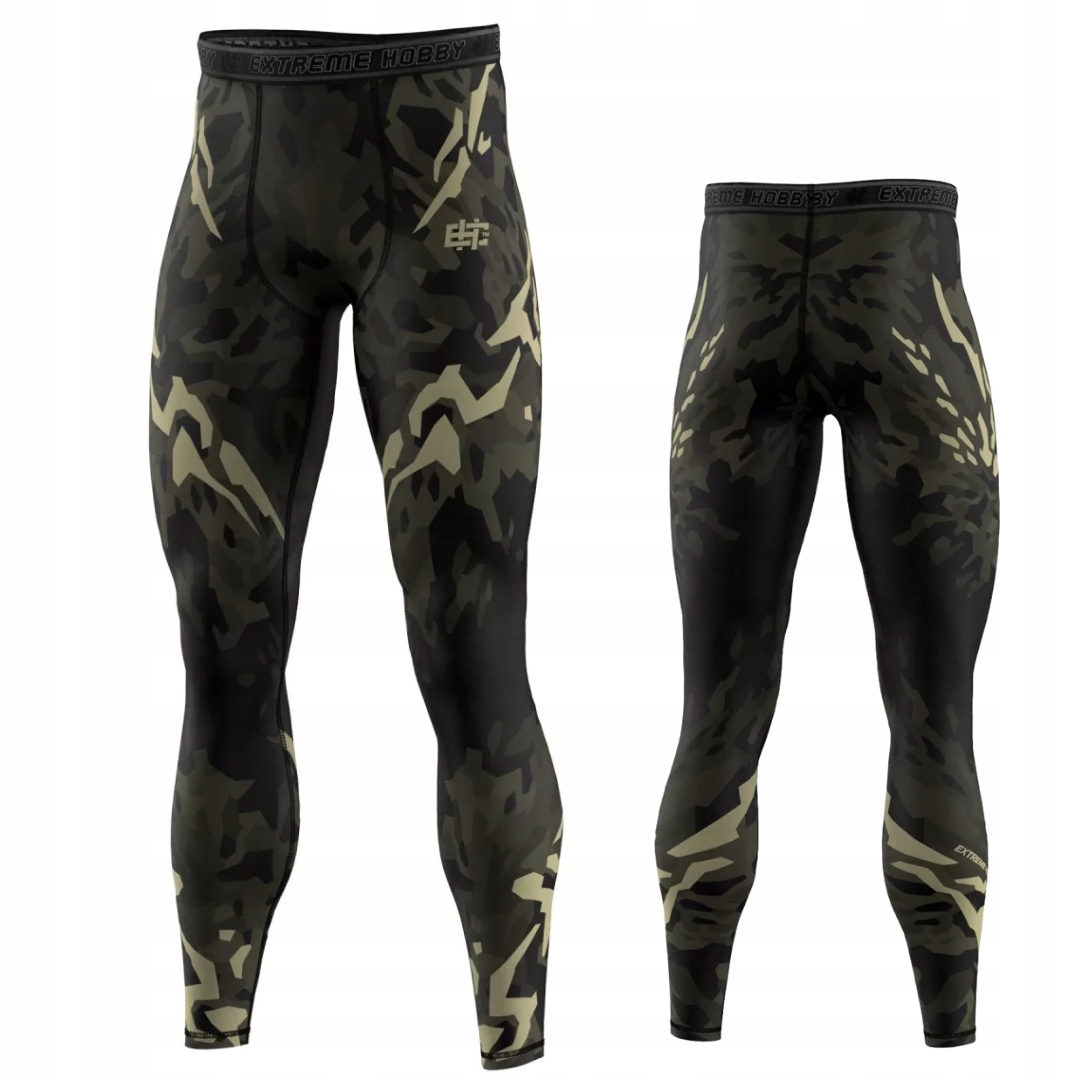 Legginsy sportowe męskie Extreme Hobby Jungle Panther Czarne r. XXL
