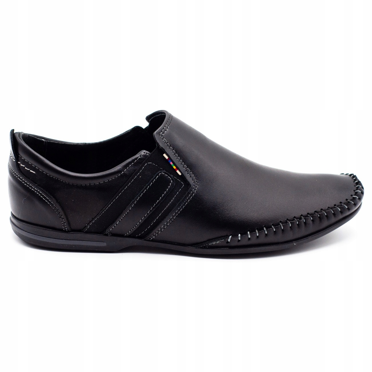 

Buty Męskie Mokasyny Slip On Skóra 711 Czarny 44