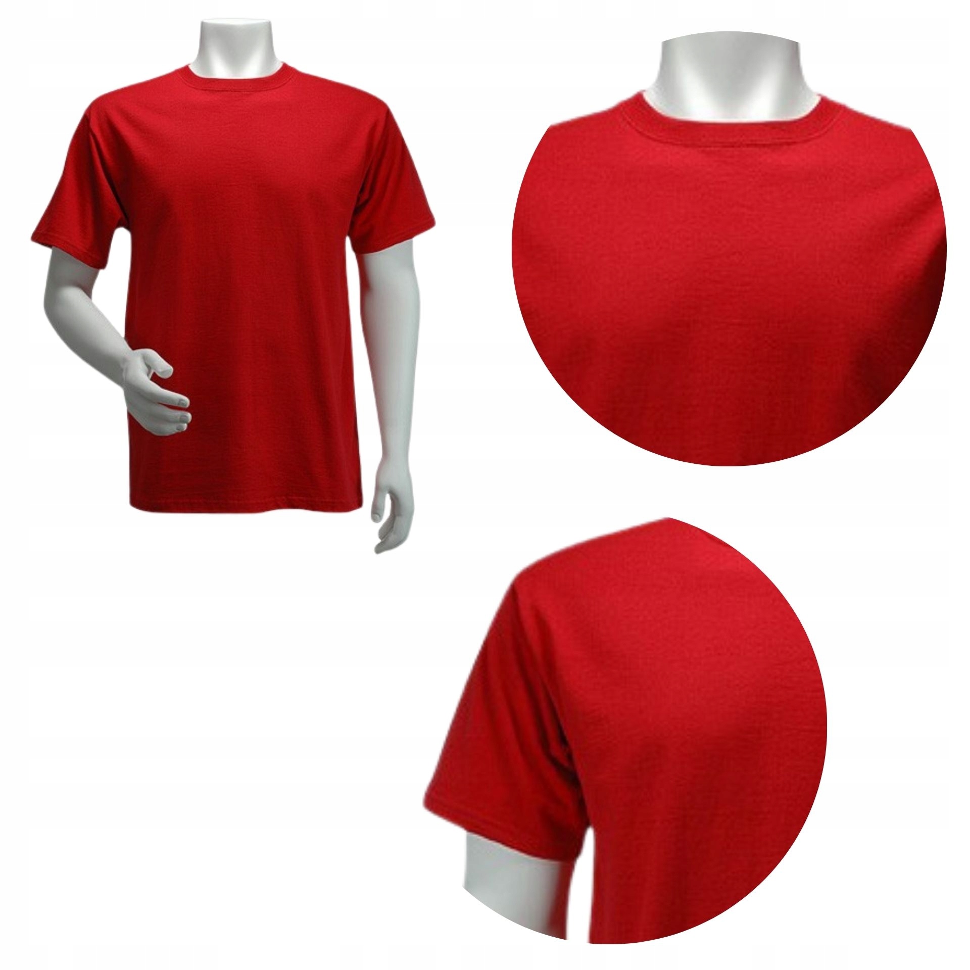 KOSZULKA męska robocza T-SHIRT WYSOKA JAKOŚĆ 100% BAWEŁNA czerwona XXL Rozmiar XXL