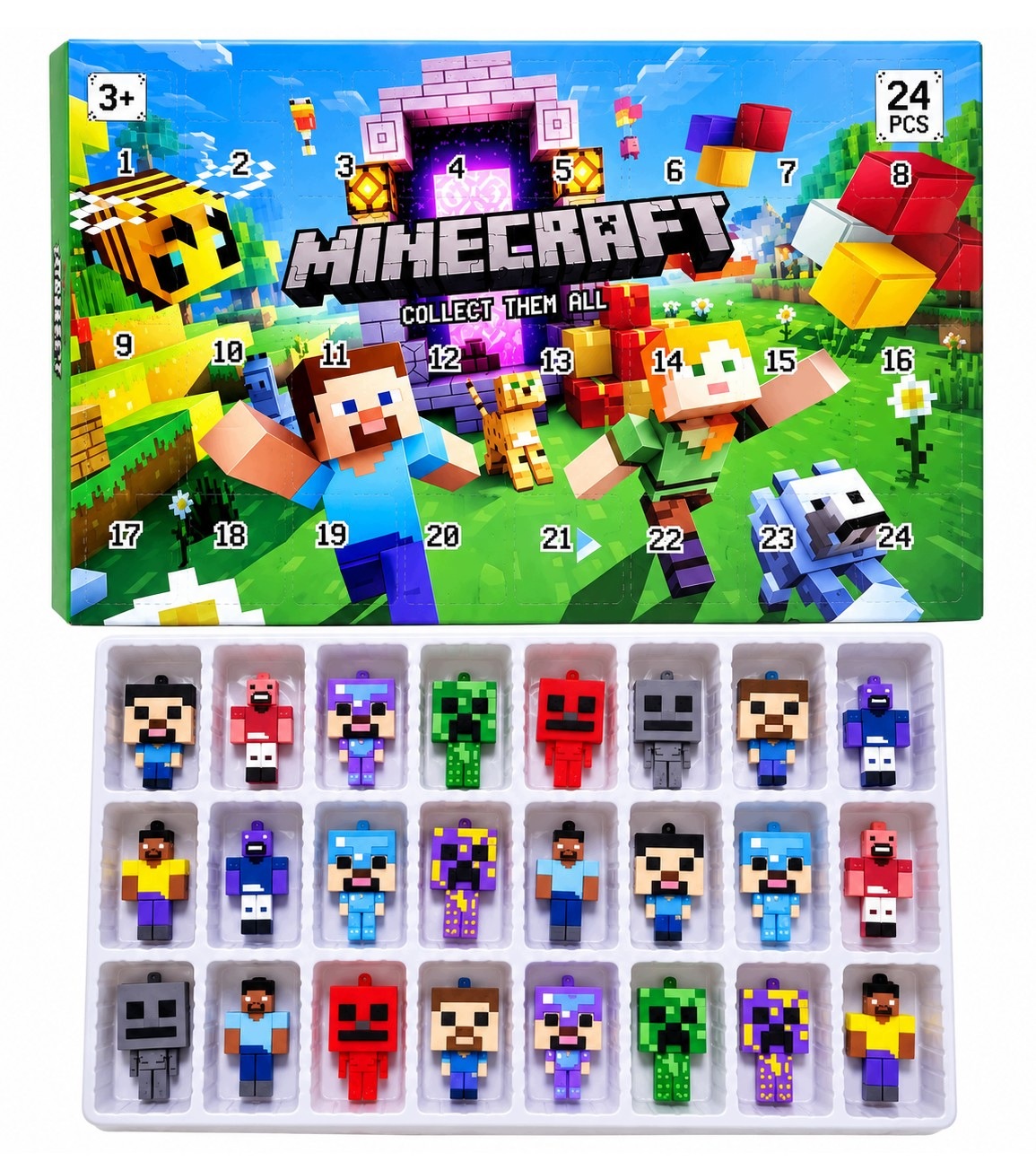Адвент-календарь Minecraft, 24 фигурки-сюрприза, от 3 лет — фото 2