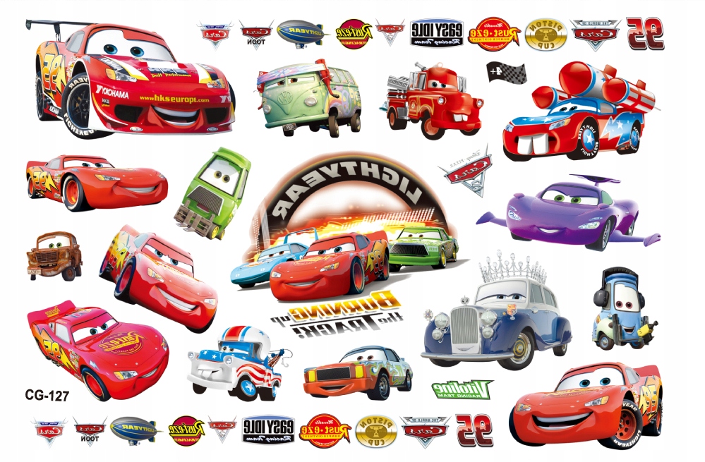Tatuaże zmywalne dla dzieci AUTA ZYGZAK CG127