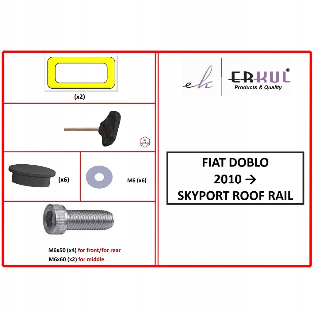 Relingi dachowe FIAT DOBLO SHORT KRÓTKI OD 2010-2022 SREBRNE Producent części Inny