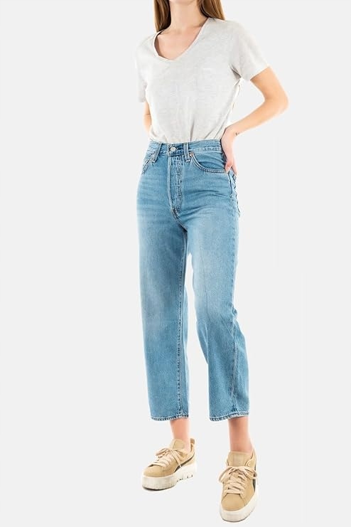 Levis Dámské Džíny Mom Jeans Vysoký Pas Modré 25/29 6FA