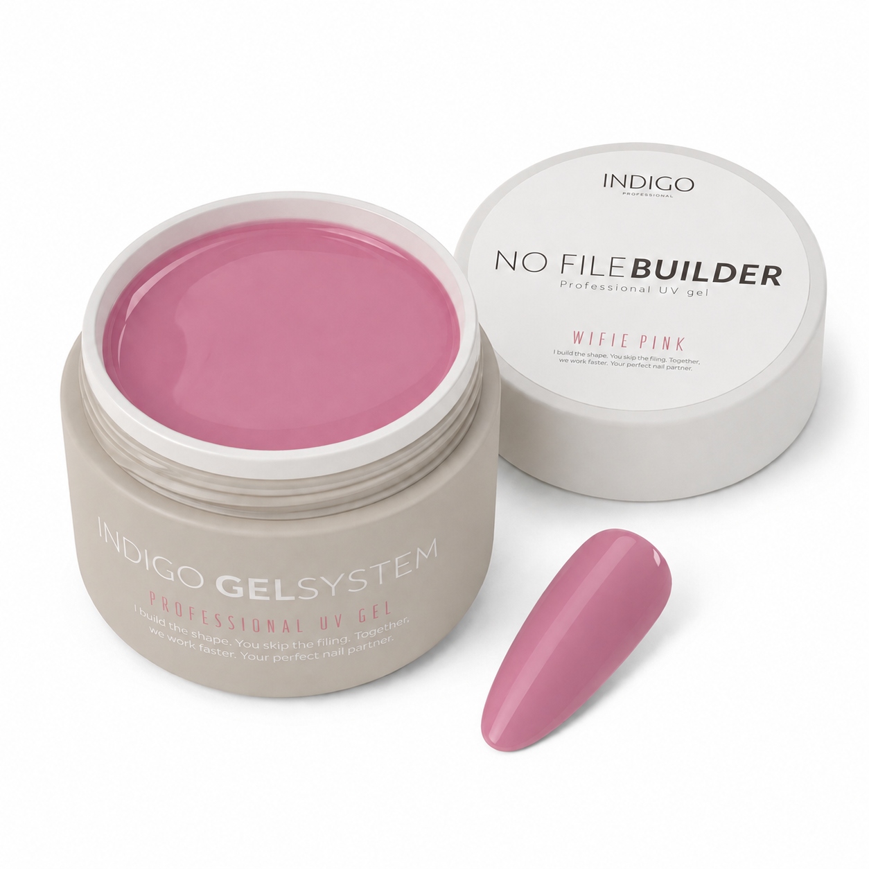 Indigo No File Builder Wifie Pink żel do przedłużania paznokci