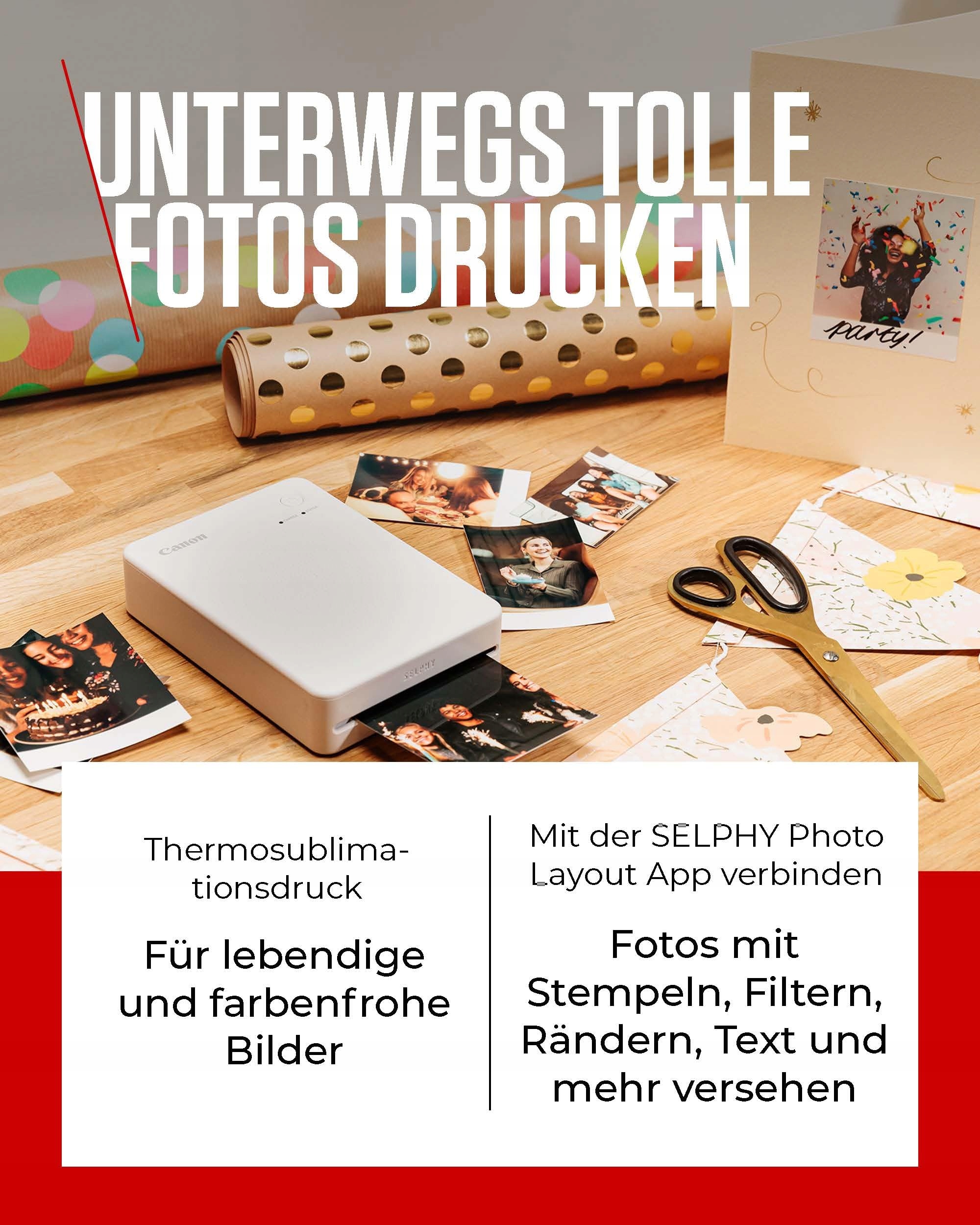 CANON SELPHY QX20 Mobilna Drukarka Zdjęć WLAN USB-C Biała — miniatura 3
