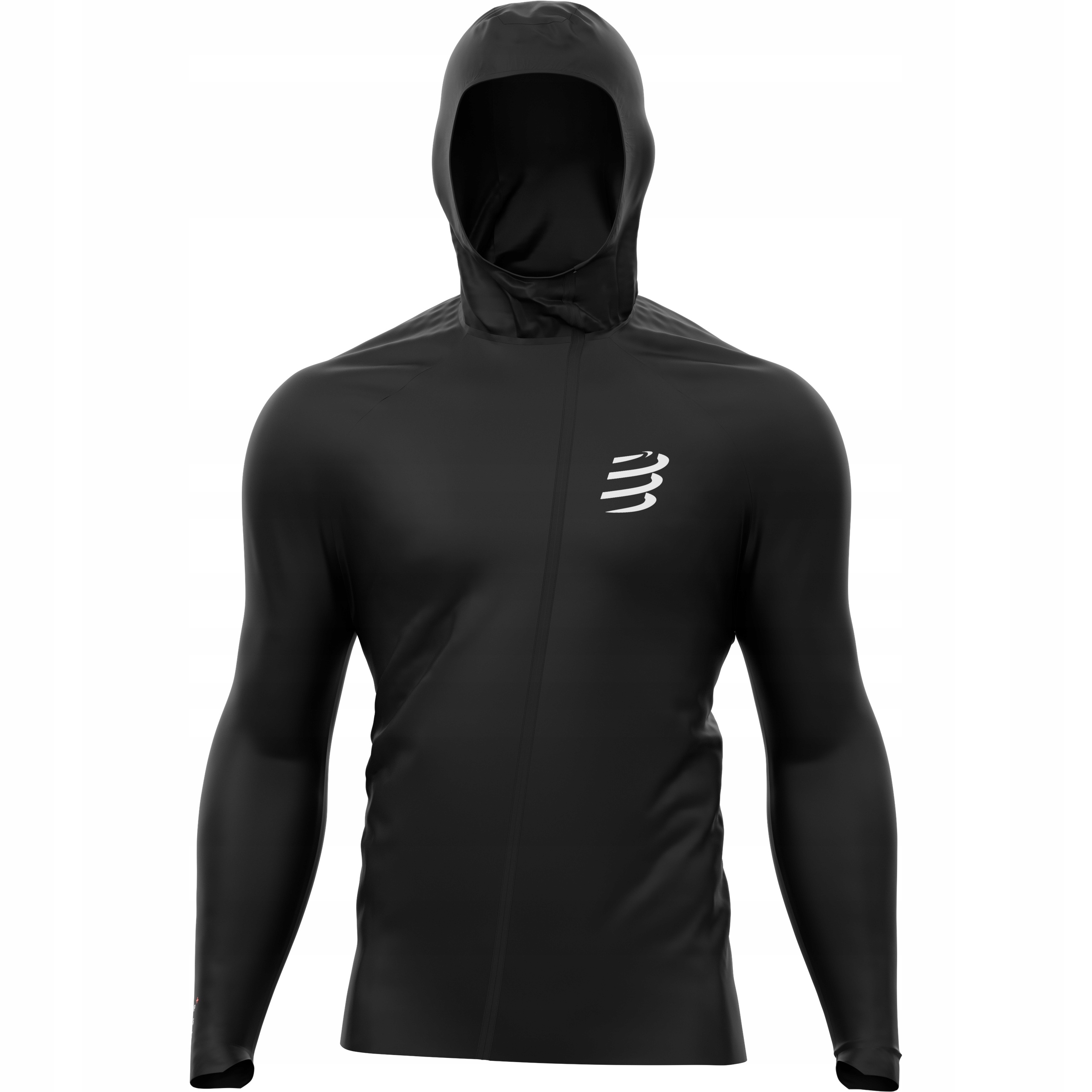 Kurtka Przeciwdeszczowa Męska do Biegania Compressport Hurricane Czarna S