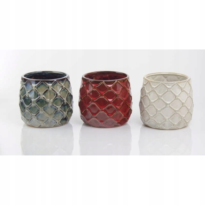 Kremowa osłonka na doniczkę ze wzorem 19 Polnix Vintage 01.007 Kolor odcienie brązu i beżu