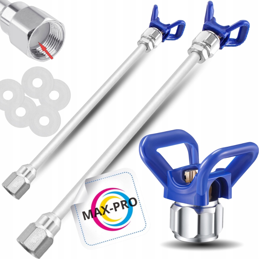 Przedłużka malarska 30 cm + 50 cm + Osłona Dyszy RAC X + GRATISY Pistolet