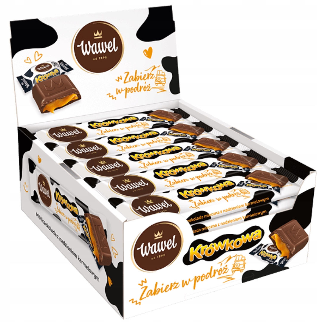 Levně Wawel Mini mléčná čokoláda s karamelovou náplní, kravská, 39 g x 30 ks