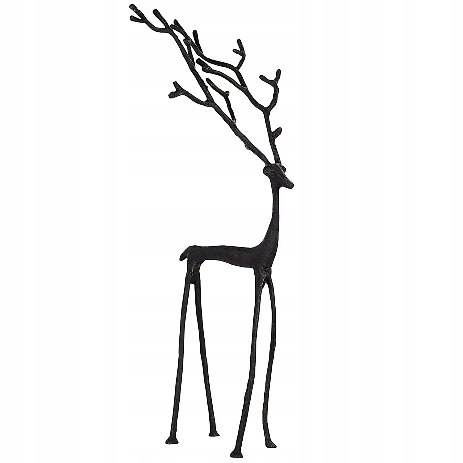 Sob Figúrka Veľká 68cm vianočná kovová čierna matná jeleň ozdoba