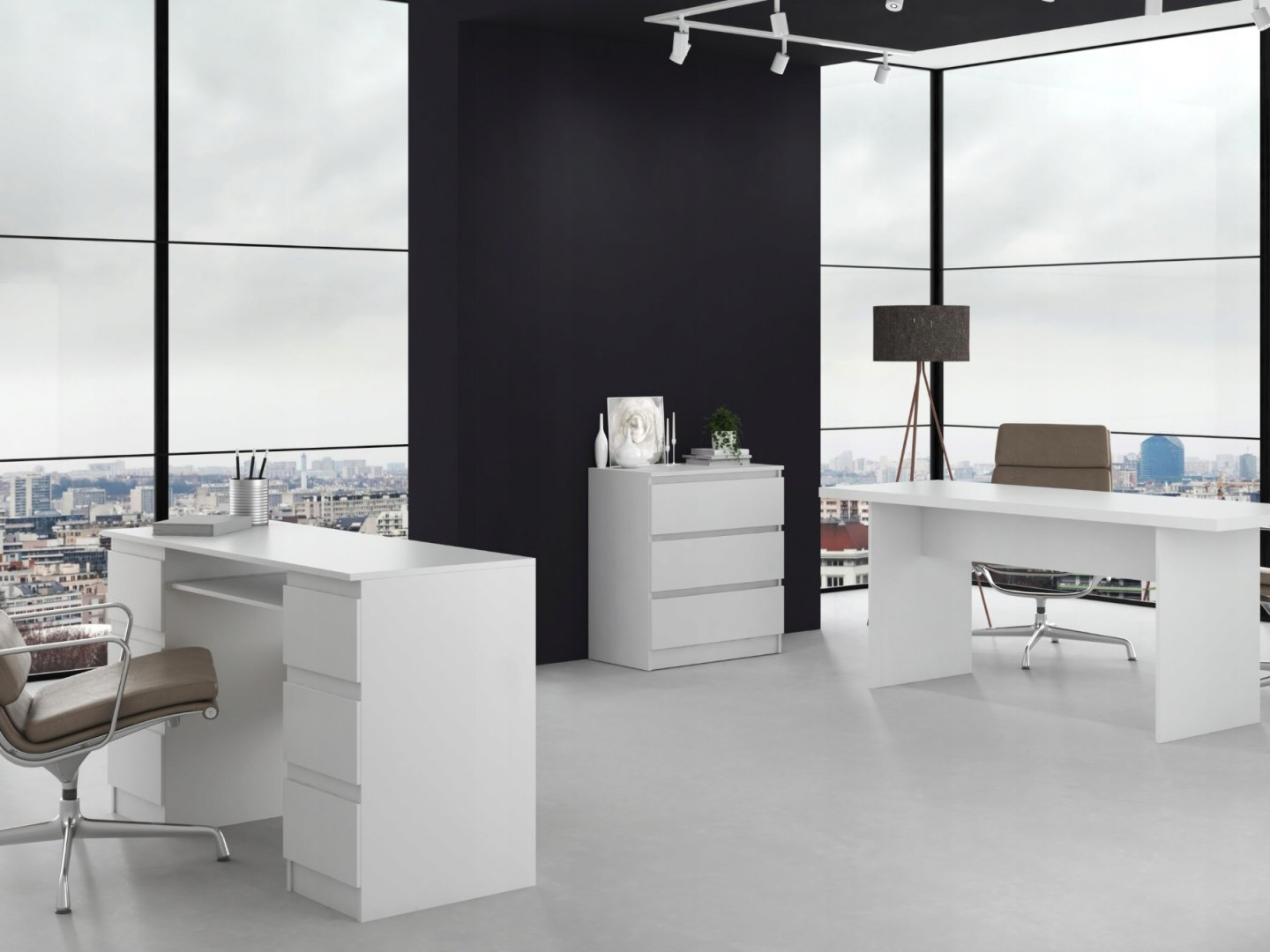 KOMODA SZAFKA 3 SZUFLADY NOWOCZESNA M3 REGAŁ BIAŁA 70x75x40 SALONU SYPIALNI Wysokość mebla 75 cm