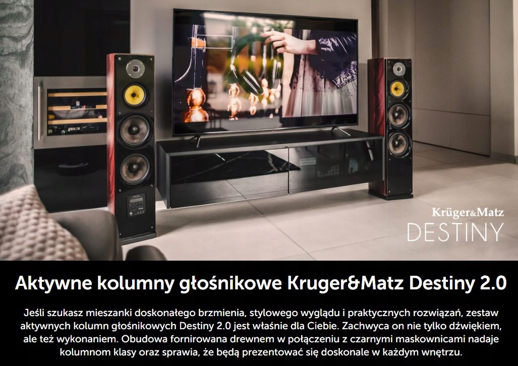 KOLUMNY GŁOŚNIKOWE AKTYWNE KRUGER&MATZ DESTINY Rodzaj podłogowe