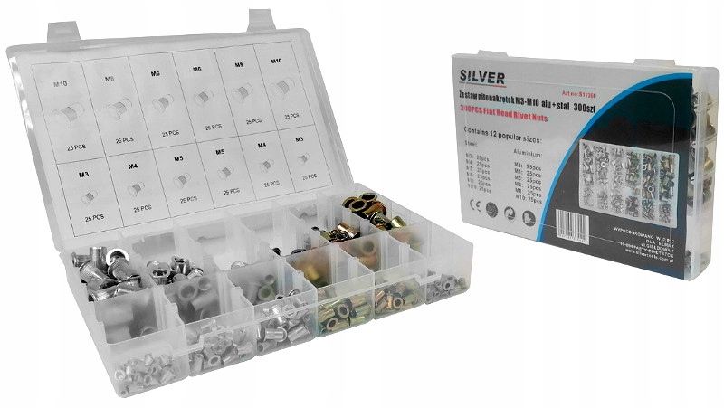 

Zestaw Nitonakrętek M3-M10 MIX 300SZT Nitonakrętka