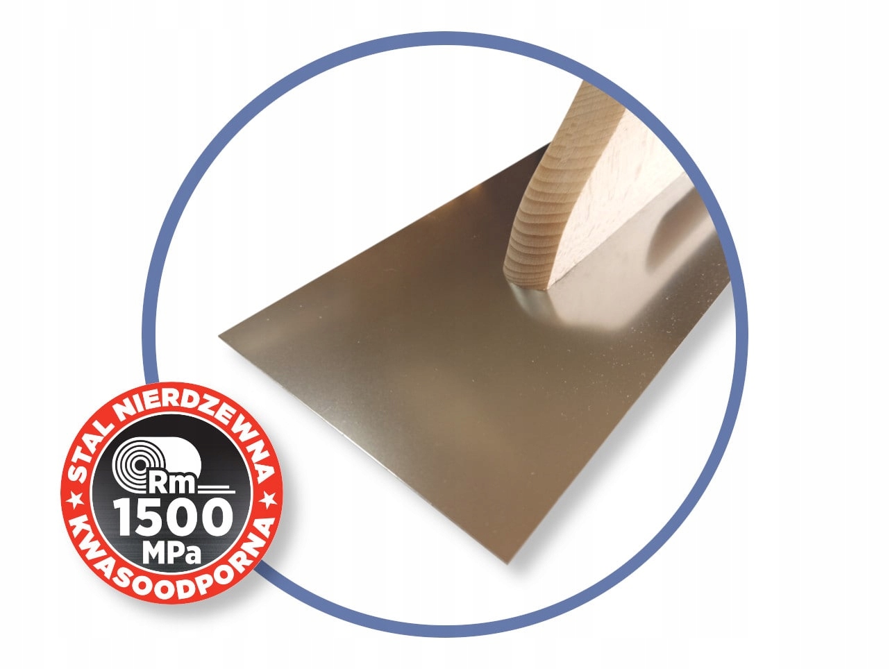 PACA NIERDZEWNA GŁADKA 13X1000 MM UCHWYT DREWNIANY Typ paca