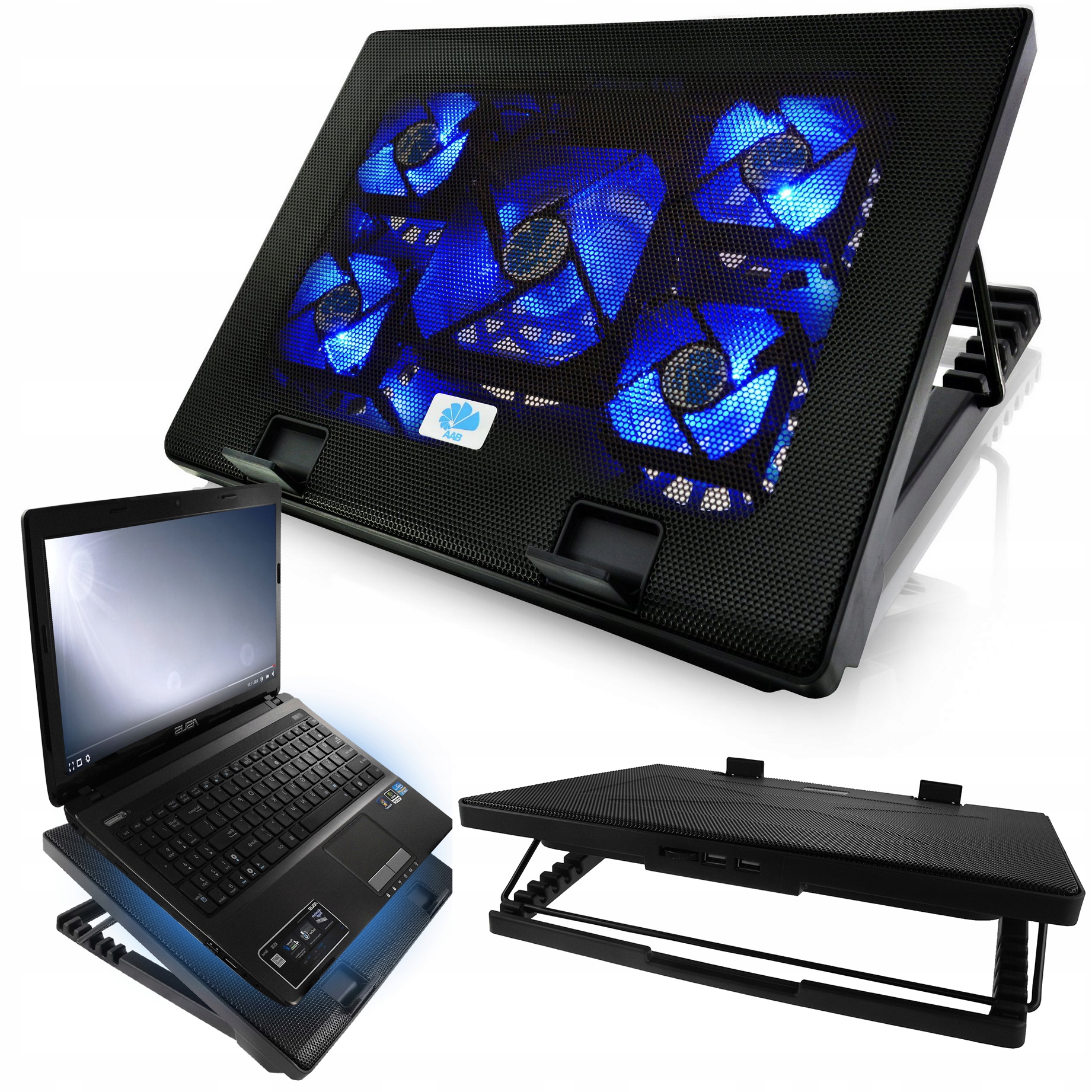 PODSTAWKA-PODKŁADKA CHŁODZĄCA POD LAPTOP 15-17 REGULACJA NACHYLENIA OBROTÓW