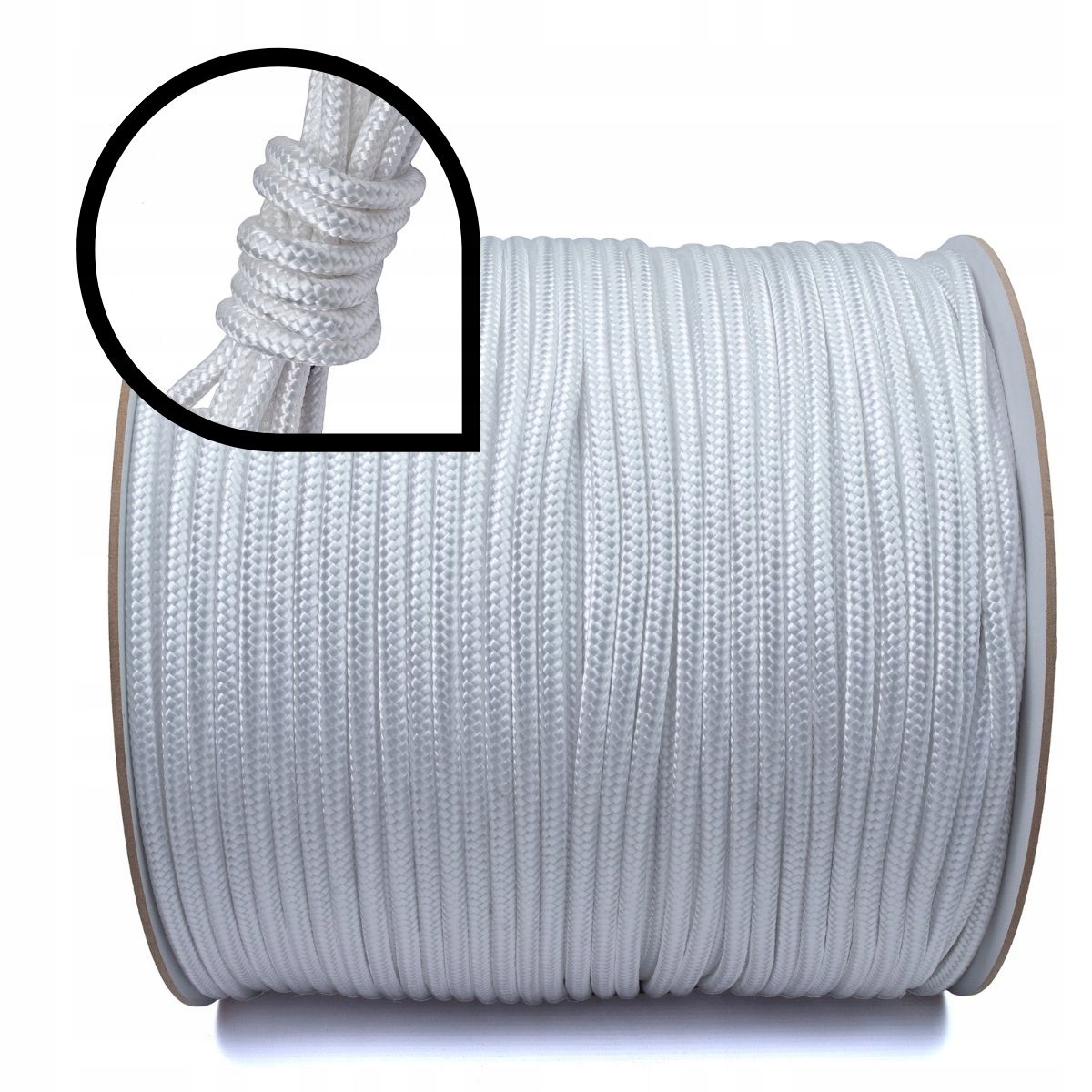 Polypropylenové lano Bílá Pletená šňůra Silná 12mm 150M Stavební Tlustá