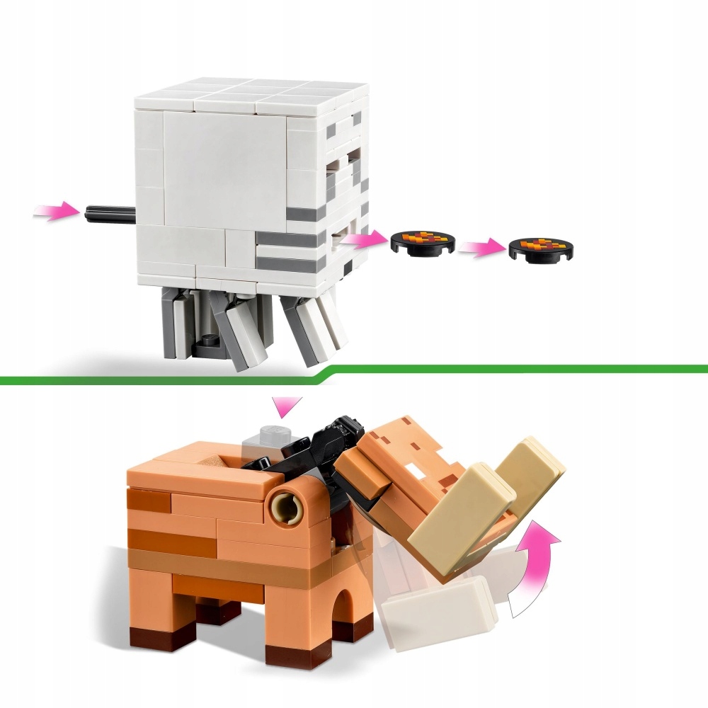 LEGO MINECRAFT ZASADZKA W PORTALU DO NETHERU WOJOWNIK STRZELAJĄCY GHAST Liczba elementów 352 szt.
