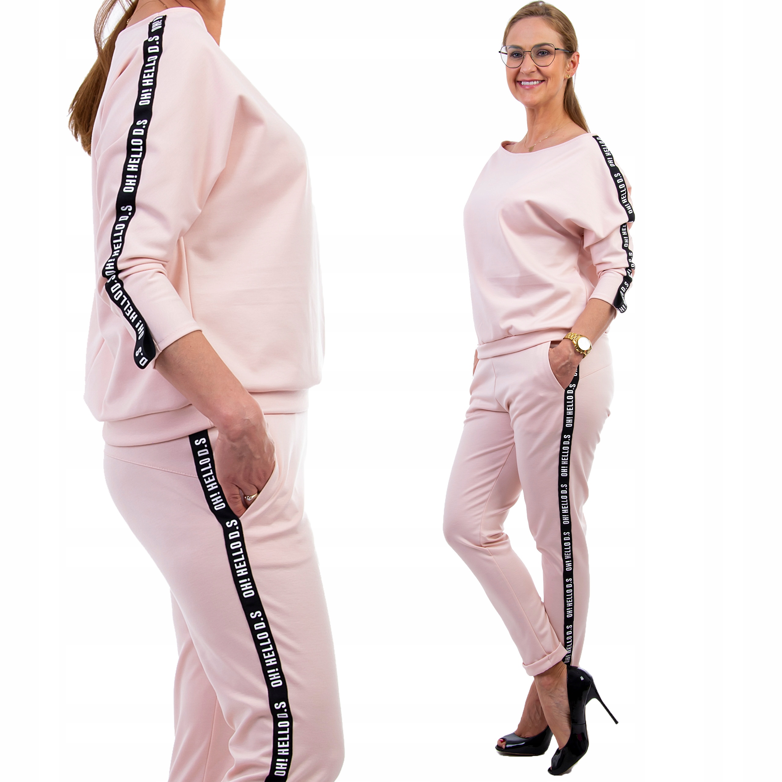 

Z149 Komplet Dres Lamówka Lampas Różowy r 48