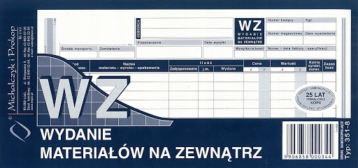 

Wydanie materiału na zewnętrz Wz 1/3 A4 M&p 35