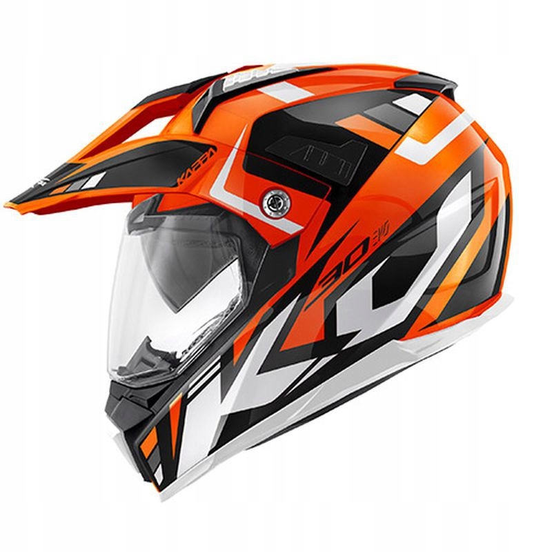 Kappa Prilba KV30 Evo Grayer Dual Off Road S Oranžovým Sklom A Blendou