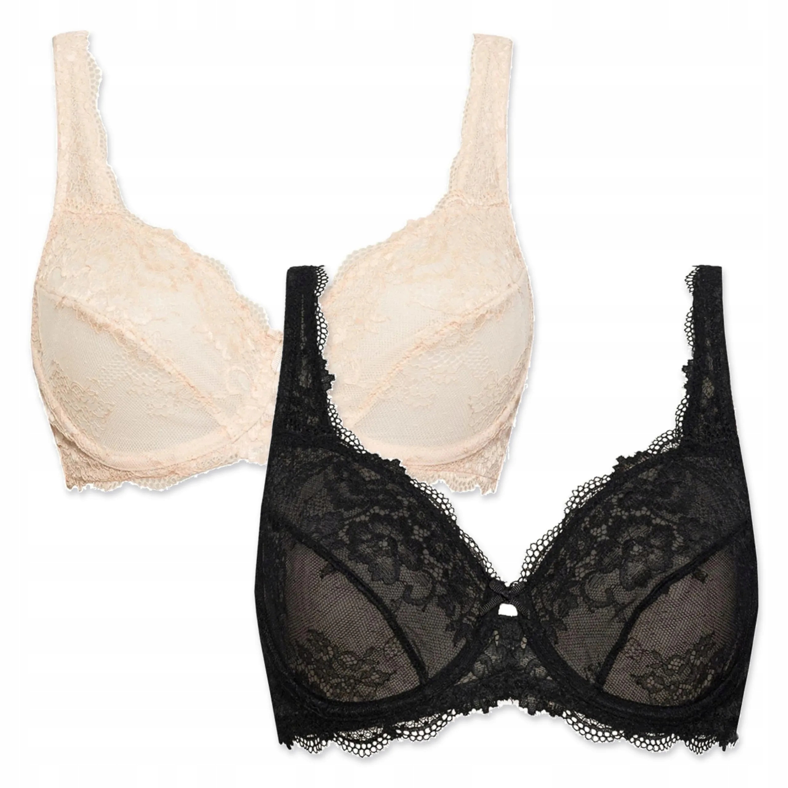 Sada 2 podprsenek Sielei Wonder Lace 2442 cipria černá 80C