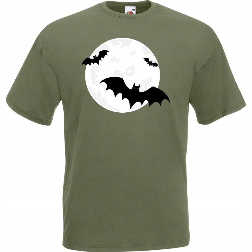 

Koszulka księżyc nietoperz halloween XL oliwkowa