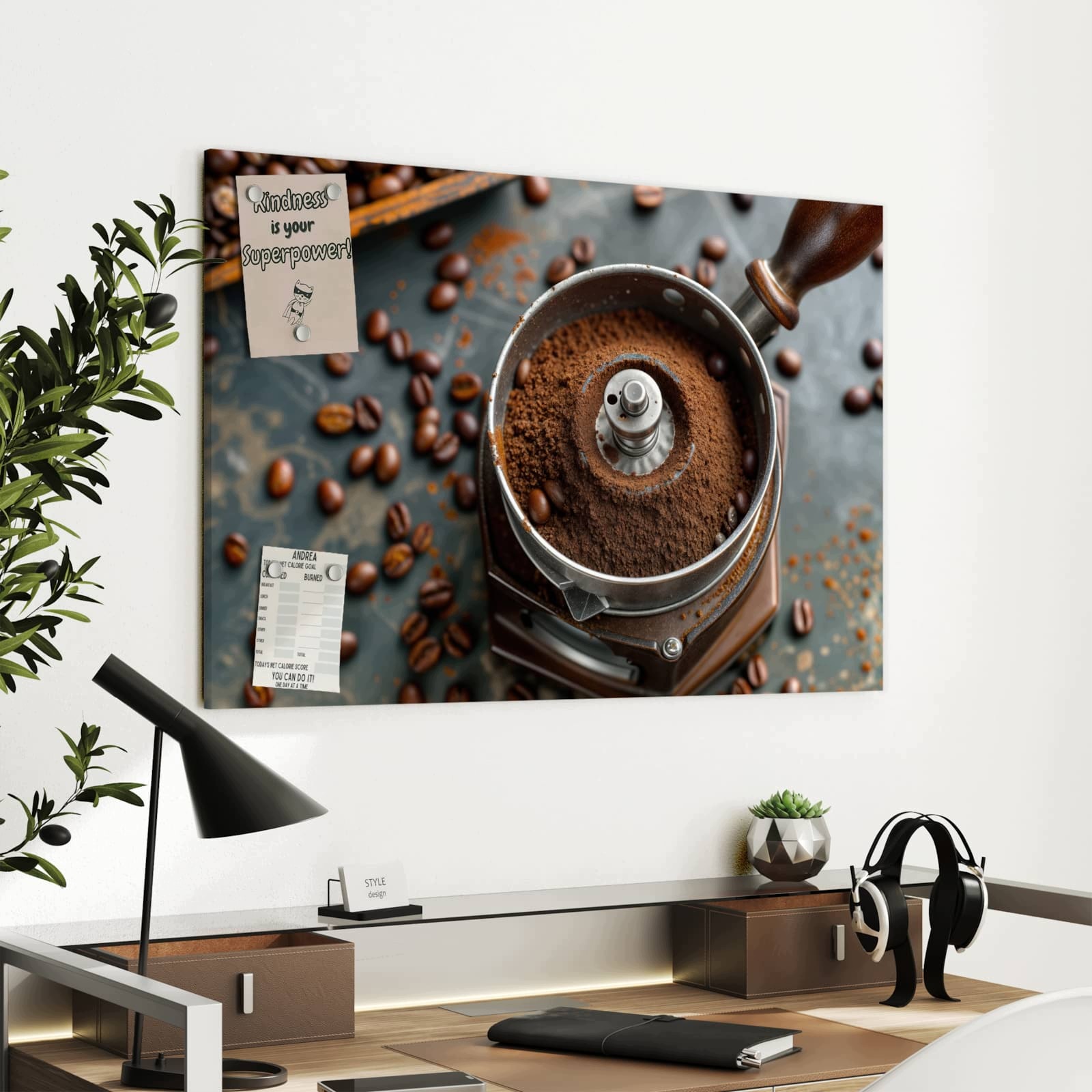 Magnetická tabule Mlynek do kávy 90 × 60 cm