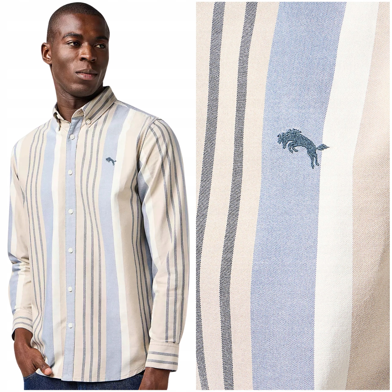 Wrangler Bronco Shirt Stripe klasická pánská pruhovaná bavlněná košile XL