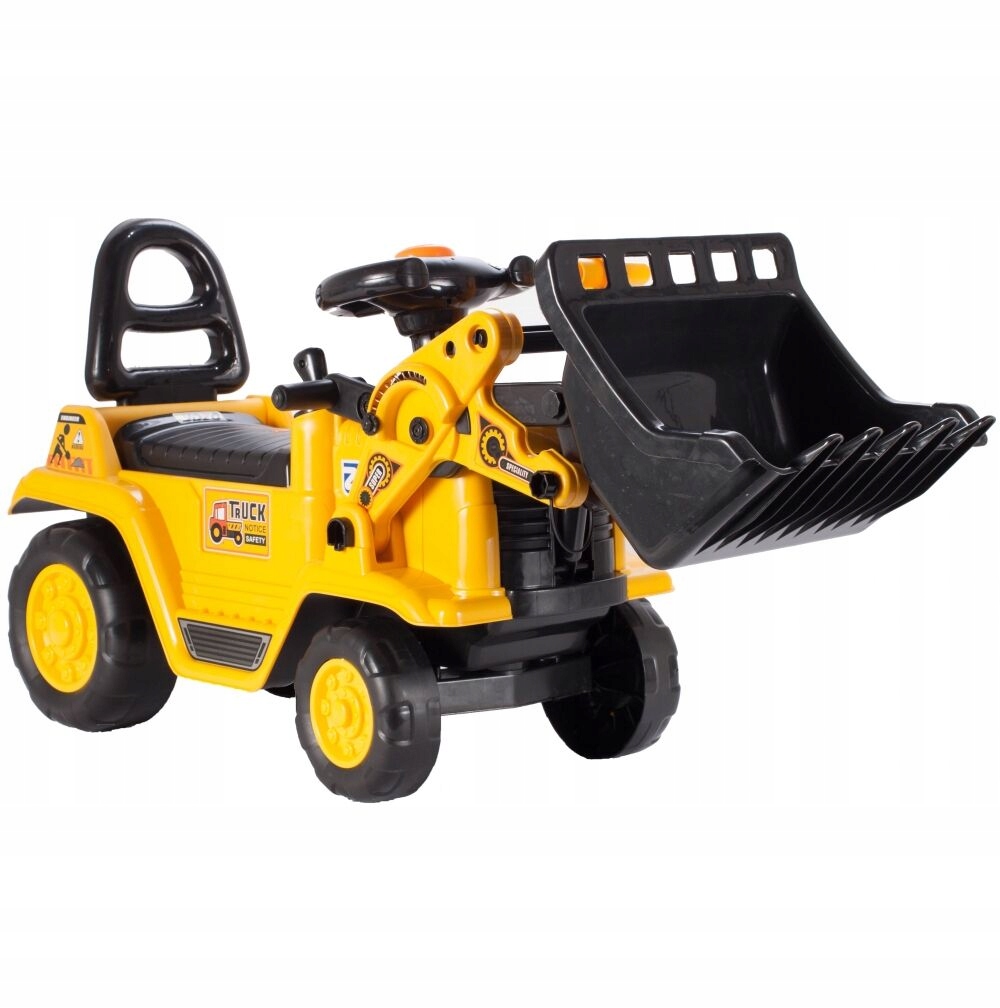 Duży Jeździk 2W1 Koparka Spychacz z ukrytym nocnikiem Ruchoma Łyżka Klakson