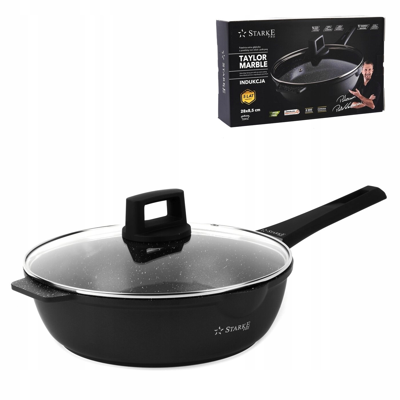 Pánev Starke Pro Taylor Marble 28 cm nepřilnavá s víkem