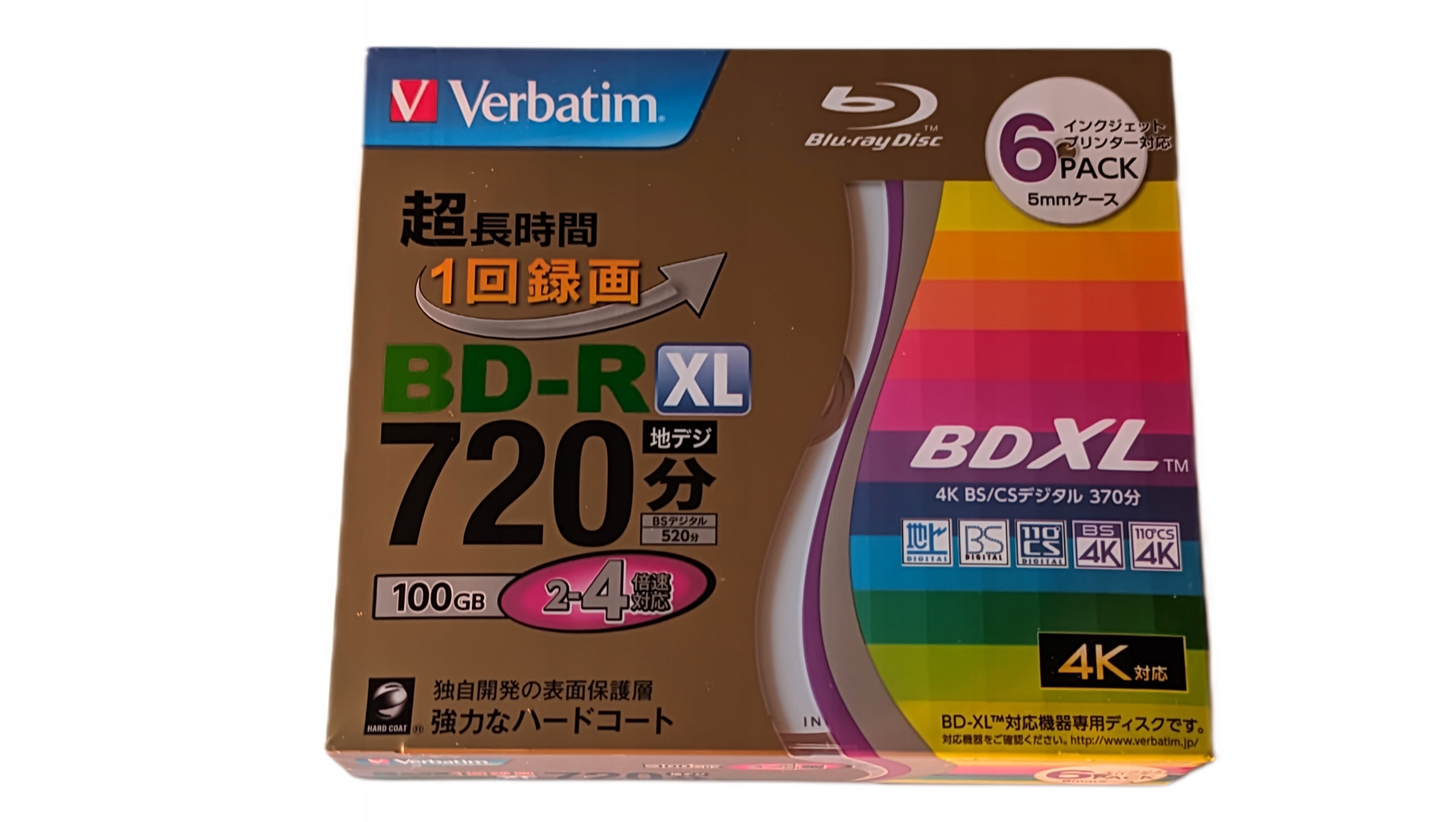 Verbatim Bd-r XL x4 100GB Printable Slim case CD 6pack