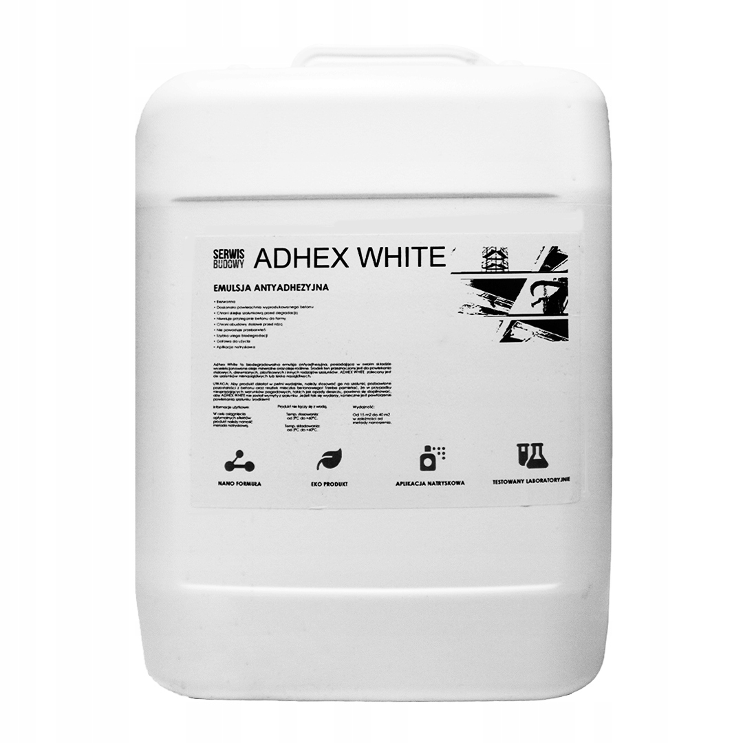 Olej do szalunków Płyn antyadhezyjny emulsja Adhex white 20L