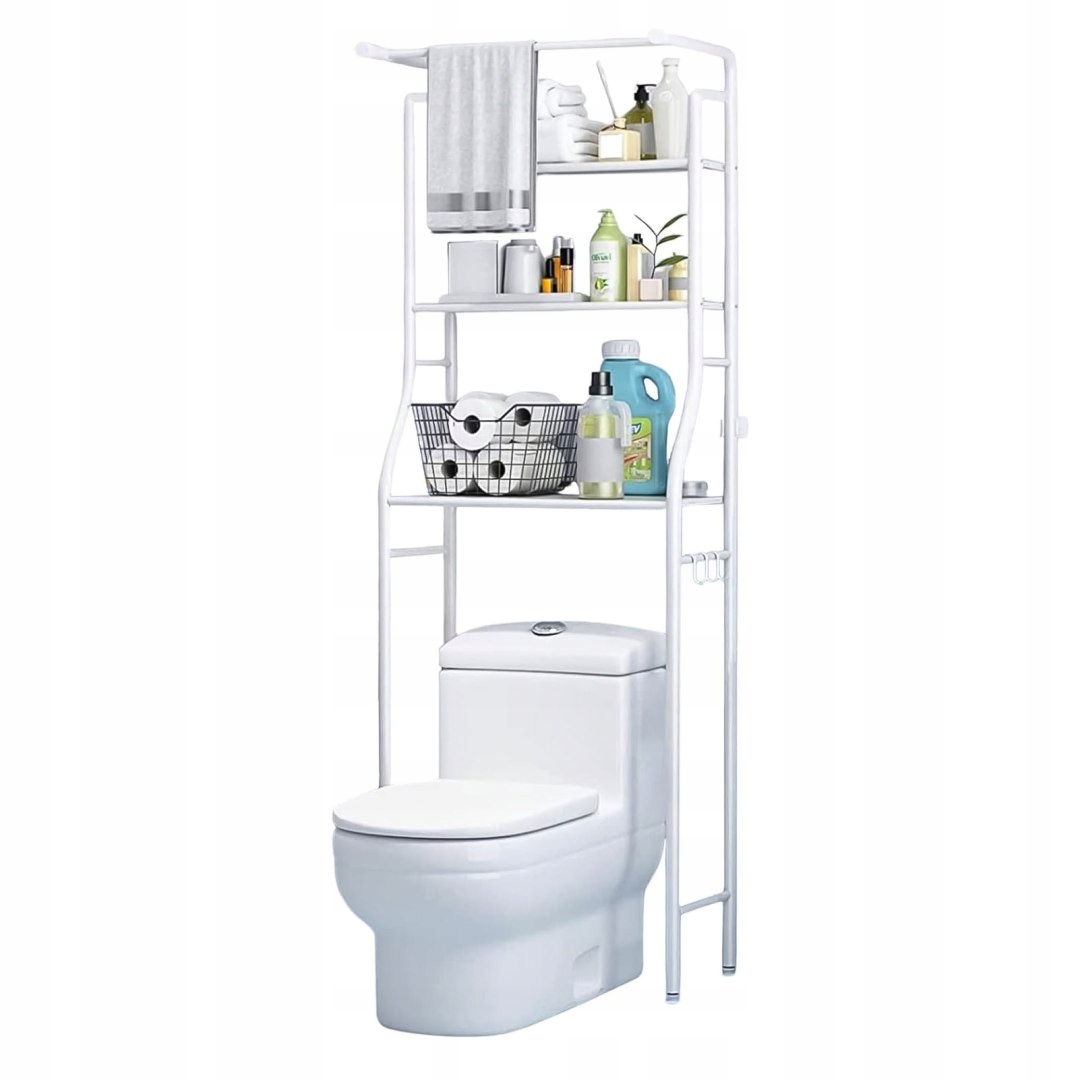 Koupelnový regál nad toaletu ModernHome – hliníkový, 3 police