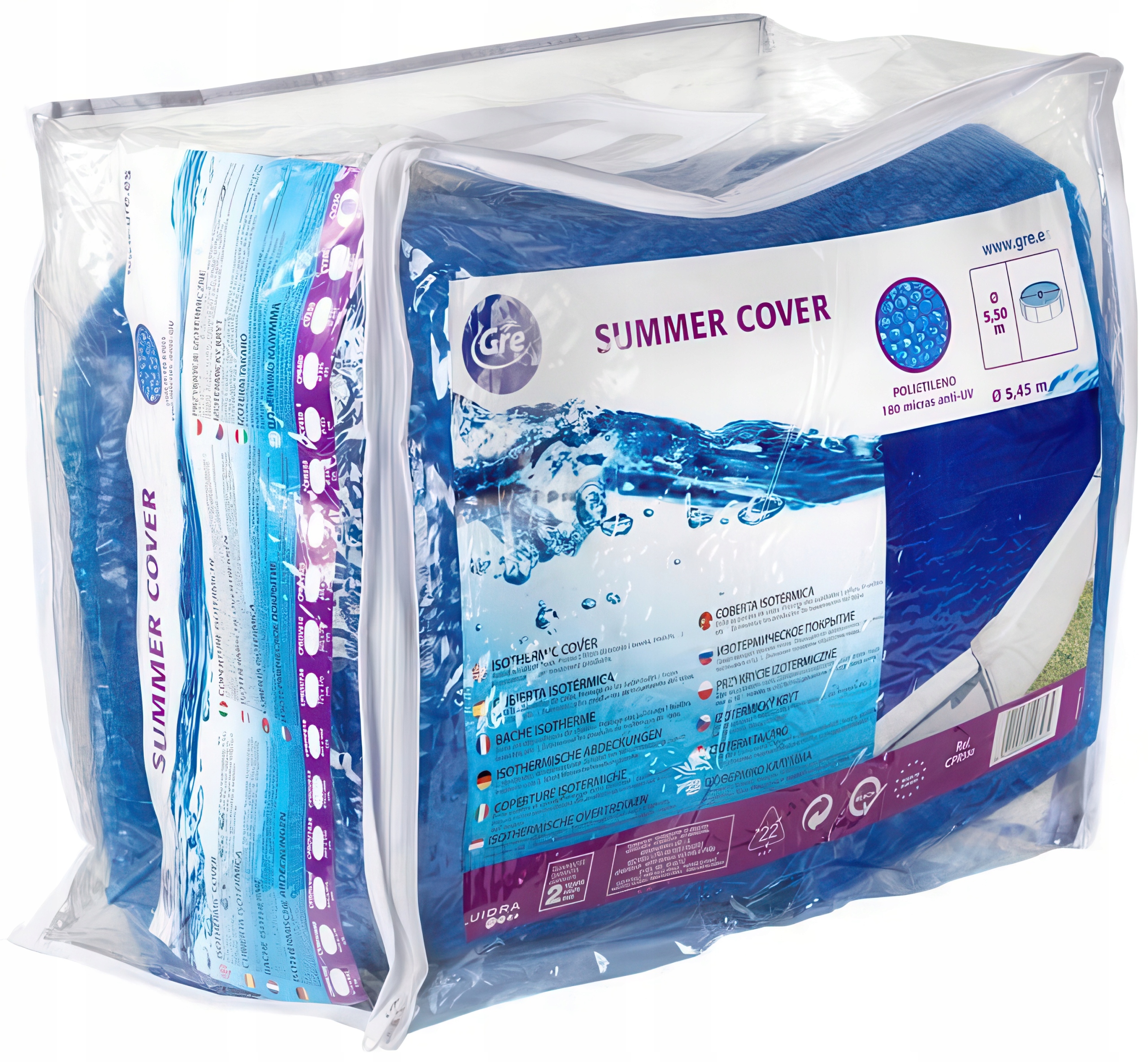 Izotermická ochranná krytka pre záhradný bazén 550 cm Gre modrá