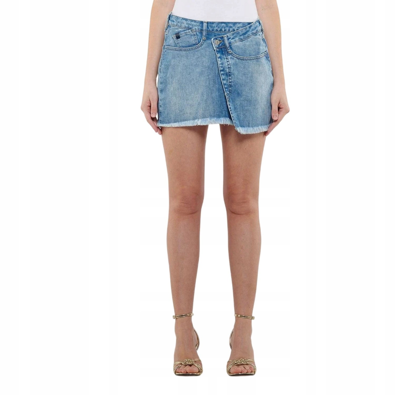 Sukně Le Temps Des Cerises džínová, asymetrická, mini, velikost vel.