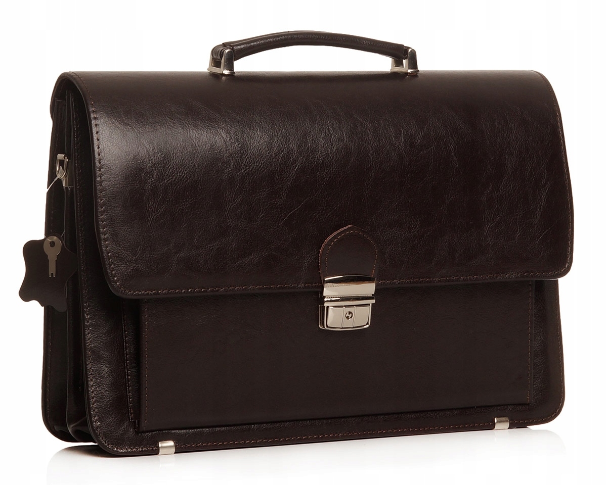 SKÓRZANA AKTÓWKA TECZKA NA DOKUMENTY SOLOME TH01 CIEMNY BRĄZOWY