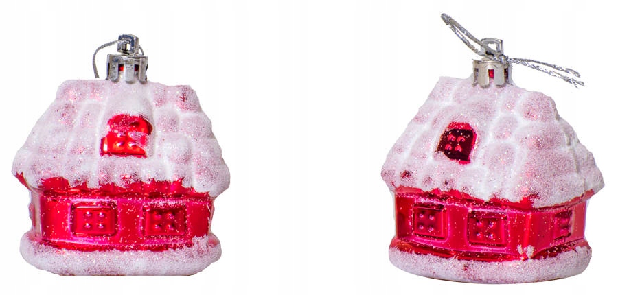 

Bombki domki czerwone 7cm 2 sztuki