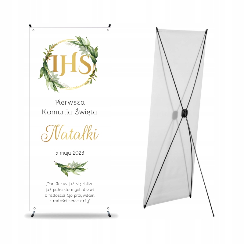 X-baner Komunia Święta 80x180 Compact Liście