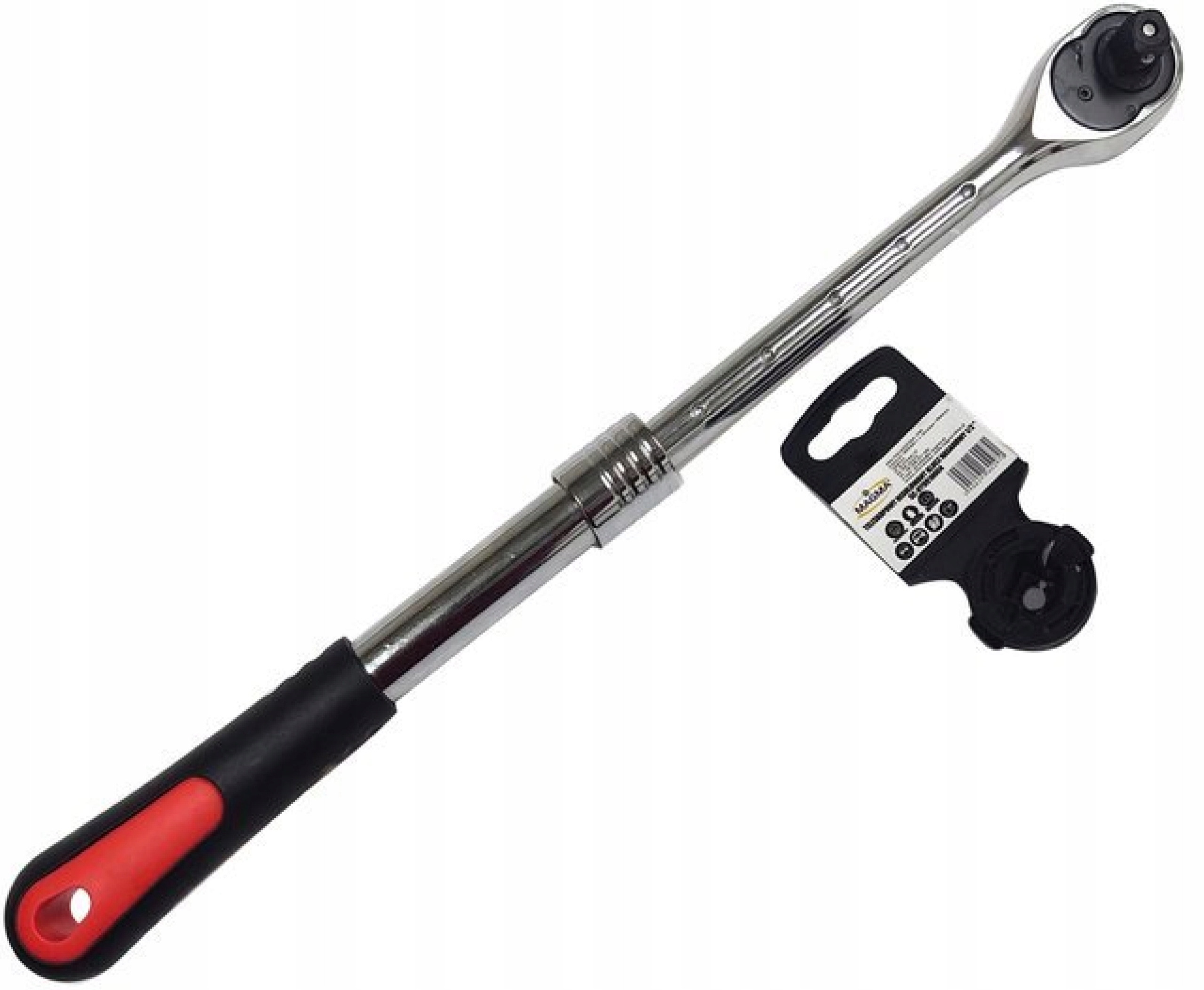 Grzechotka teleskopowa z blokadą wysuwu kluczy nasadowych kwadrat 1/2 cala