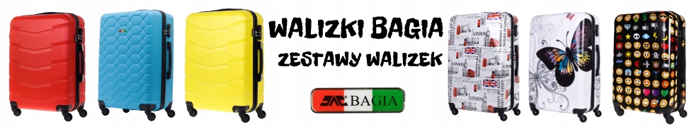 KOMPLET ZESTAW WALIZEK PODRÓŻNYCH BAGAŻ TORBA BAGIA 5szt. AMSTERDAM Pojemność 100 l